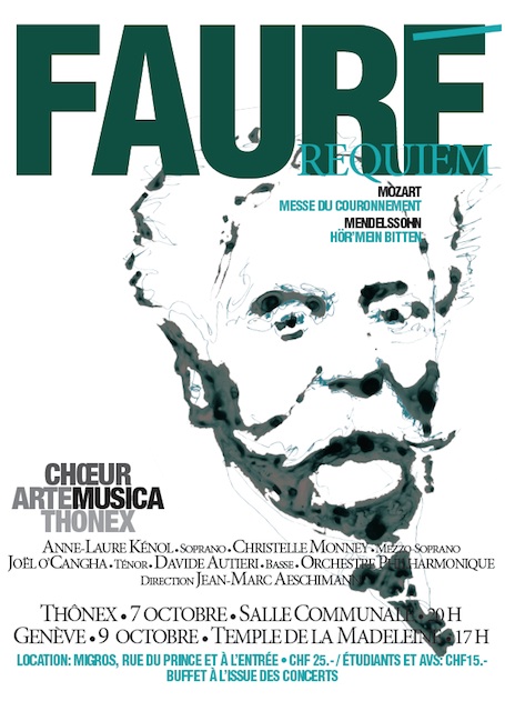 Affiche du Concert Arte Musica 2011 - Fauré, Mozar, Mendelssohn